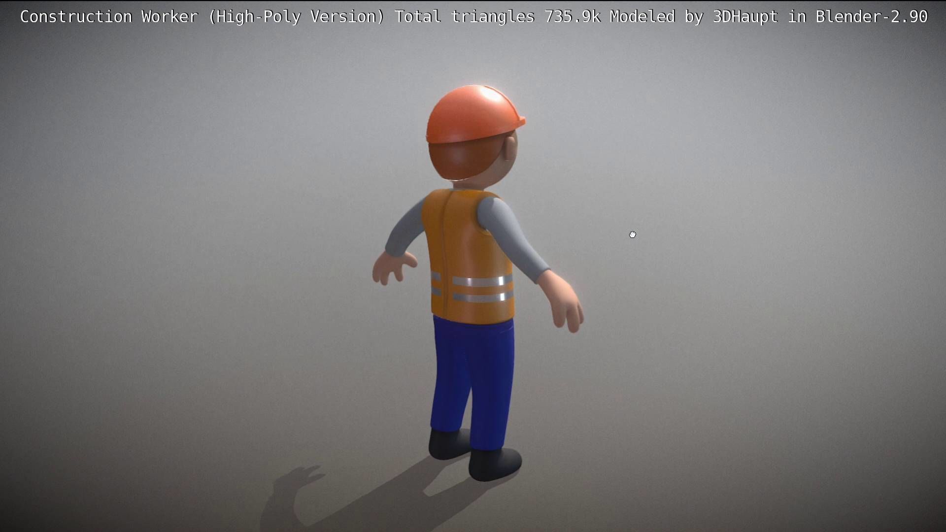 Cartoonish Construction Worker High-Poly Version Not Rigged 3D model_9