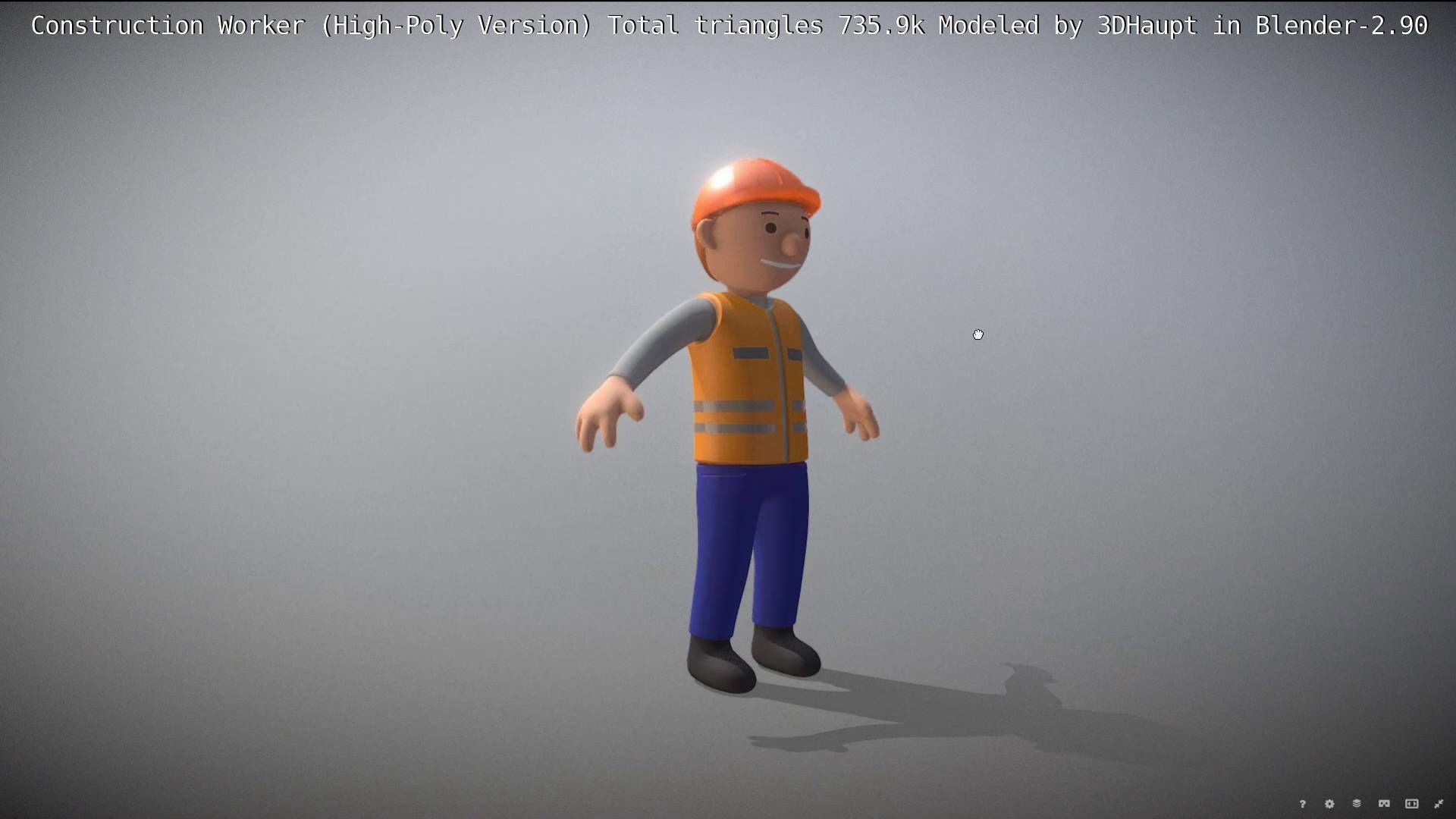 Cartoonish Construction Worker High-Poly Version Not Rigged 3D model_40