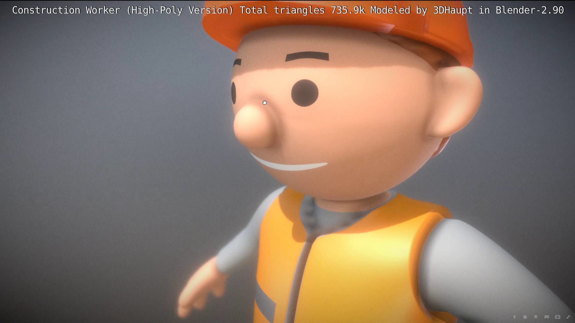 Cartoonish Construction Worker High-Poly Version Not Rigged 3D model_18