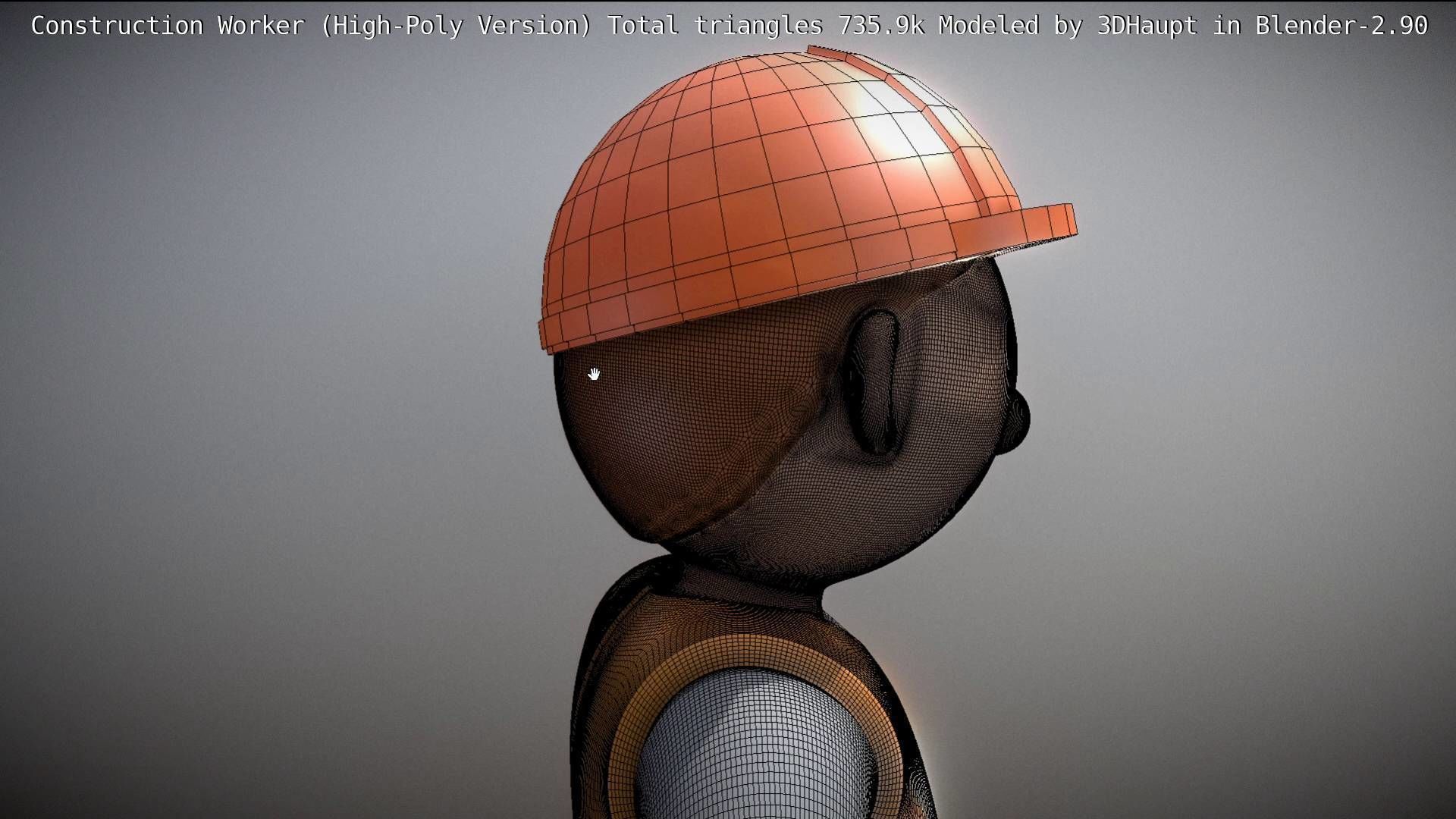 Cartoonish Construction Worker High-Poly Version Not Rigged 3D model_27