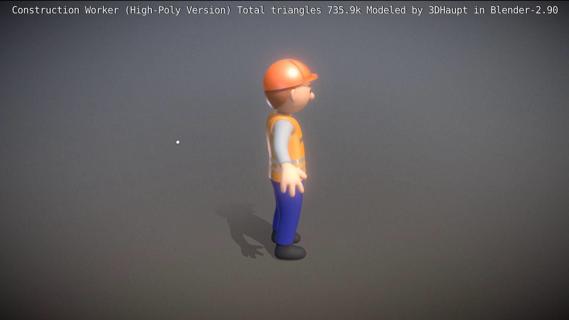 Cartoonish Construction Worker High-Poly Version Not Rigged 3D model_62