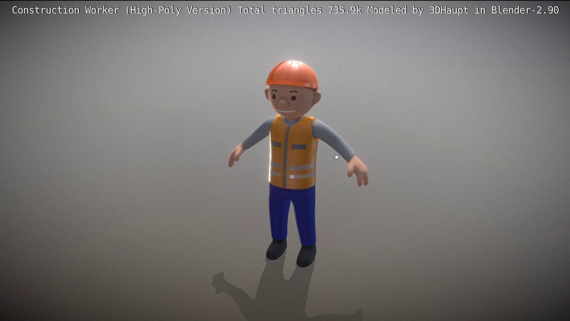 Cartoonish Construction Worker High-Poly Version Not Rigged 3D model_73