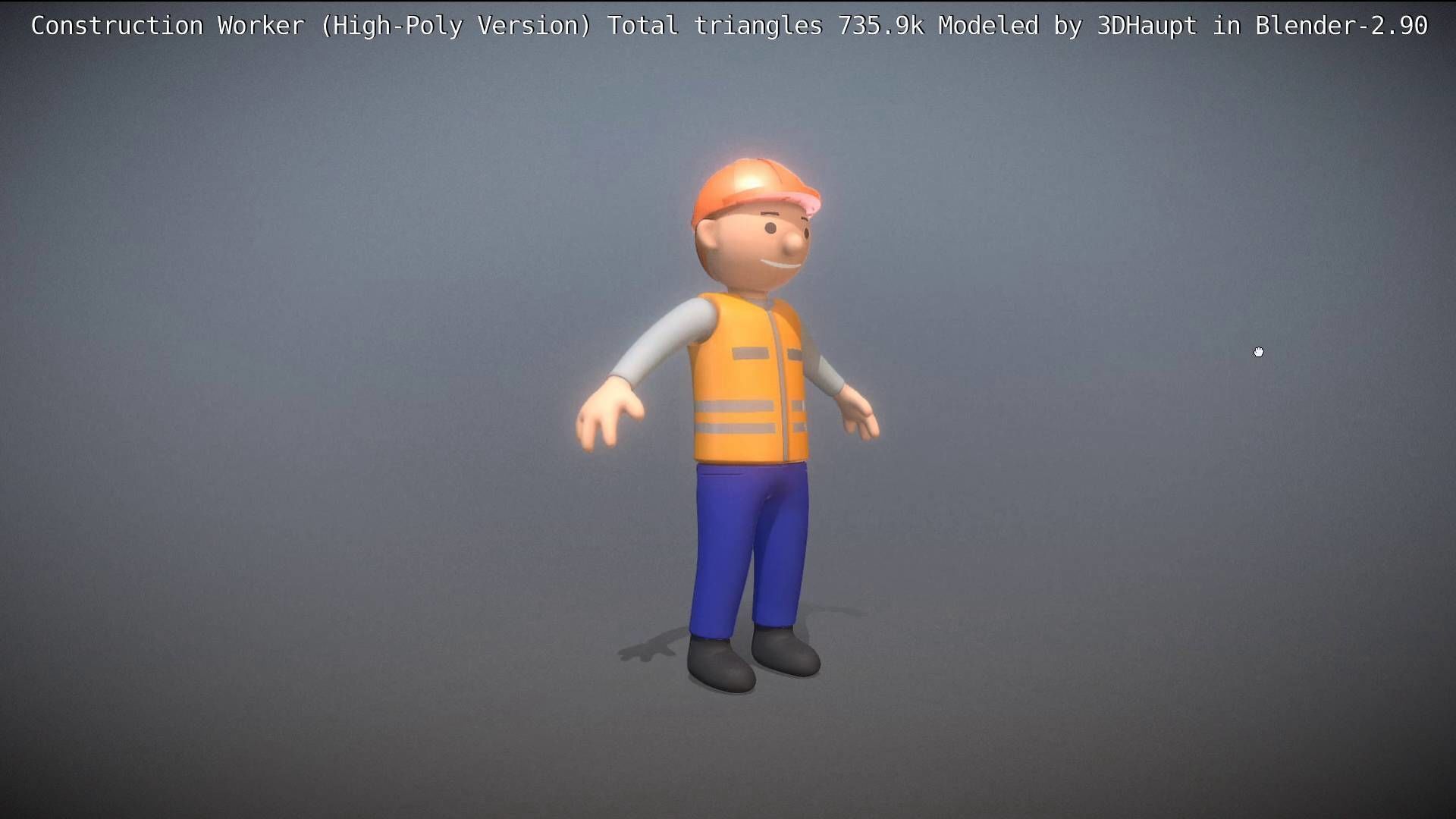 Cartoonish Construction Worker High-Poly Version Not Rigged 3D model_41
