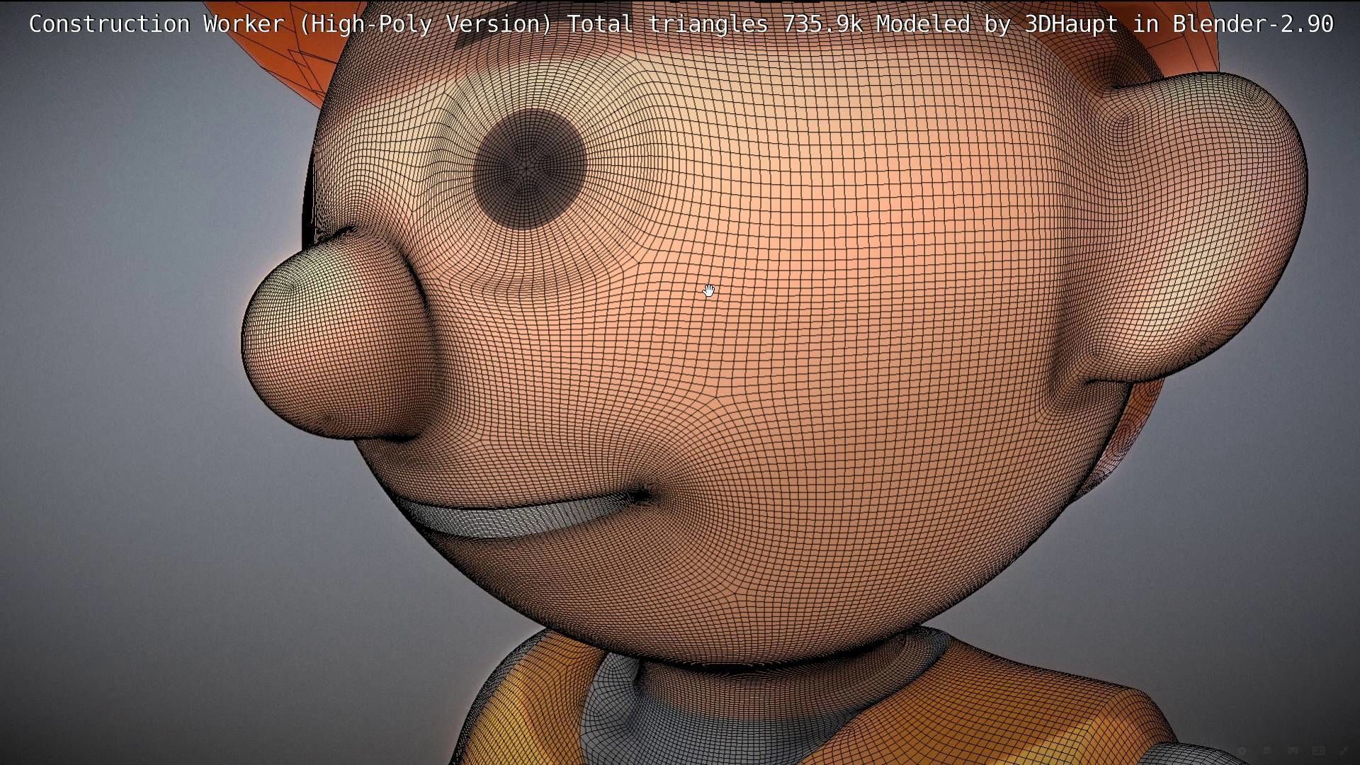 Cartoonish Construction Worker High-Poly Version Not Rigged 3D model_21