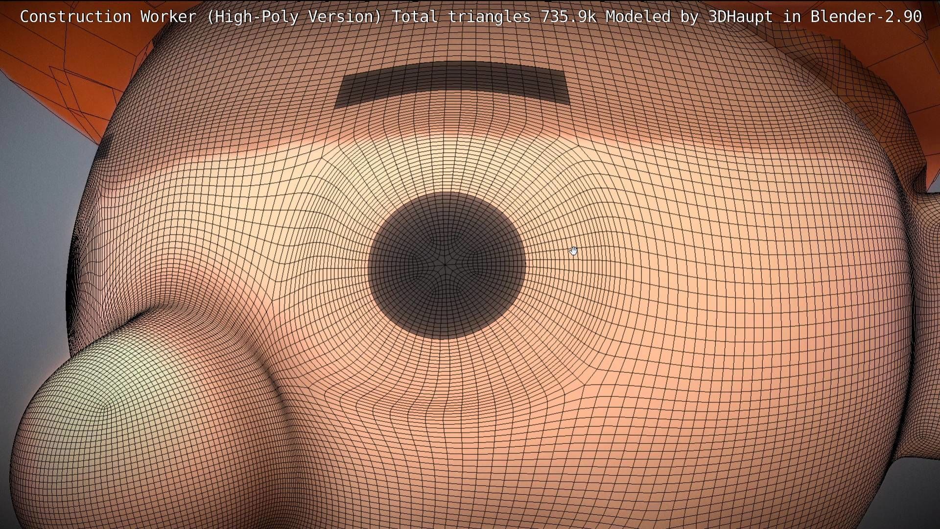 Cartoonish Construction Worker High-Poly Version Not Rigged 3D model_55