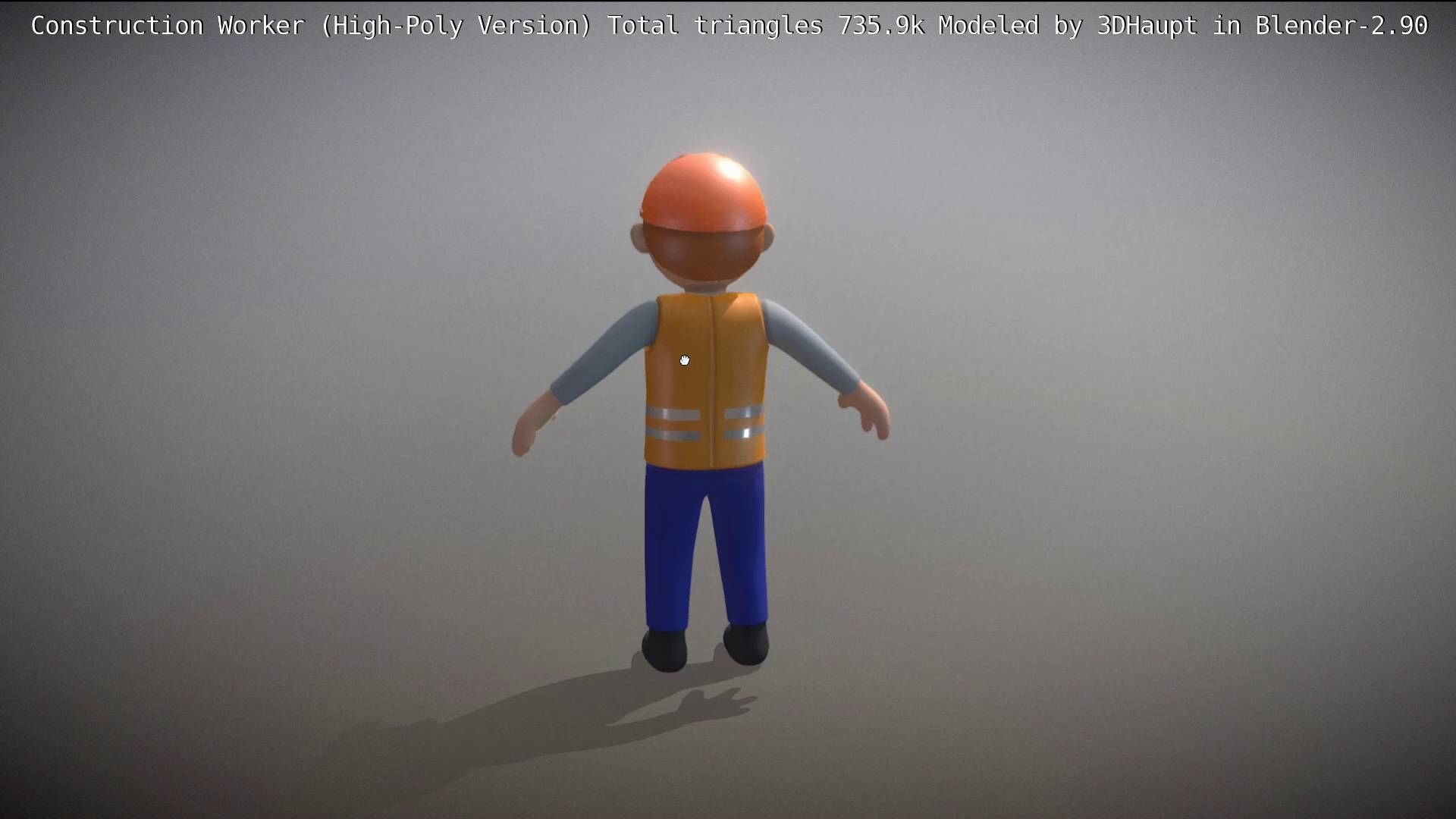 Cartoonish Construction Worker High-Poly Version Not Rigged 3D model_49