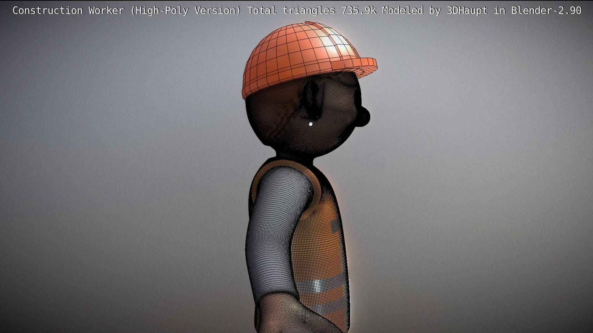 Cartoonish Construction Worker High-Poly Version Not Rigged 3D model_28