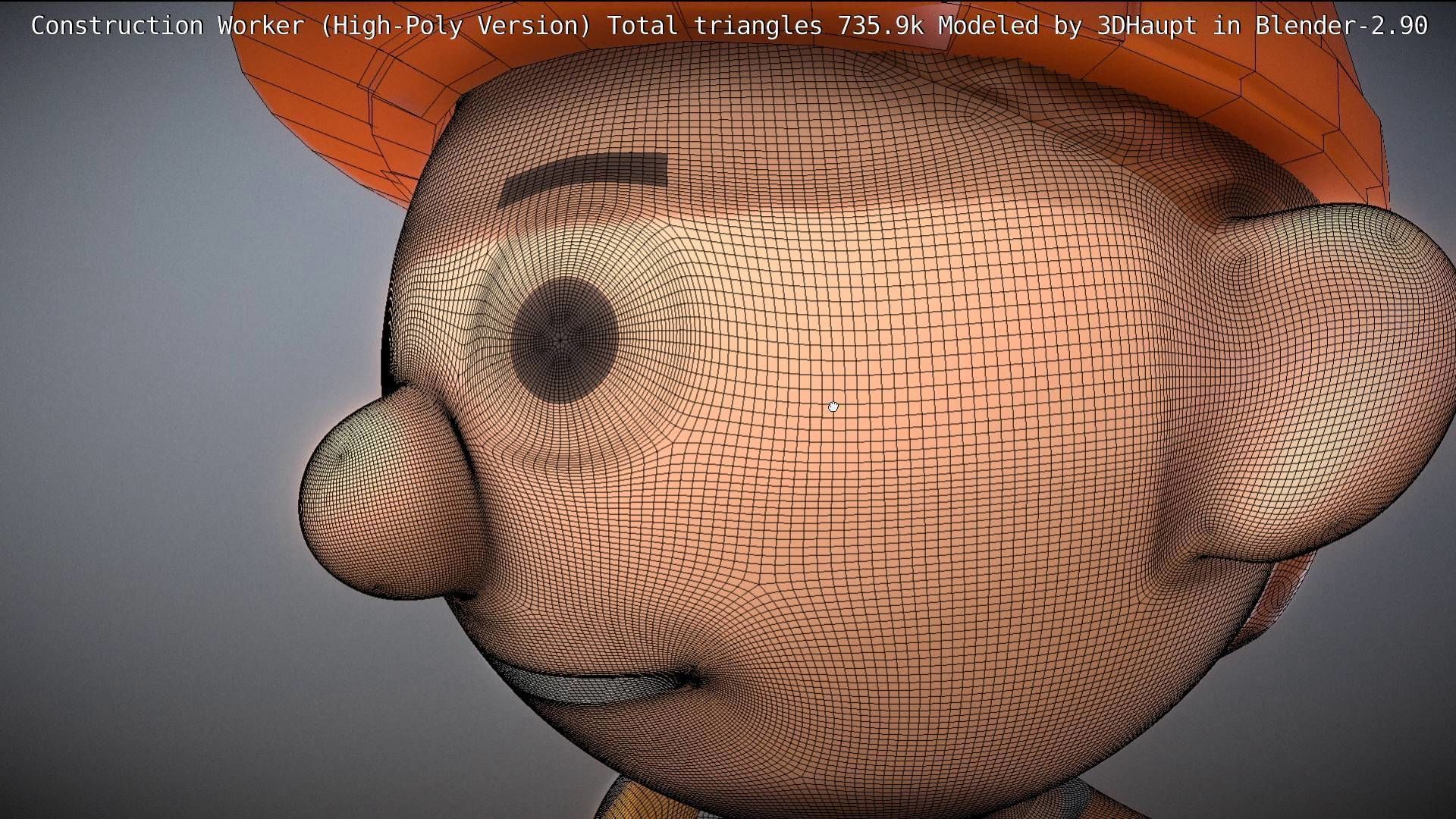 Cartoonish Construction Worker High-Poly Version Not Rigged 3D model_22