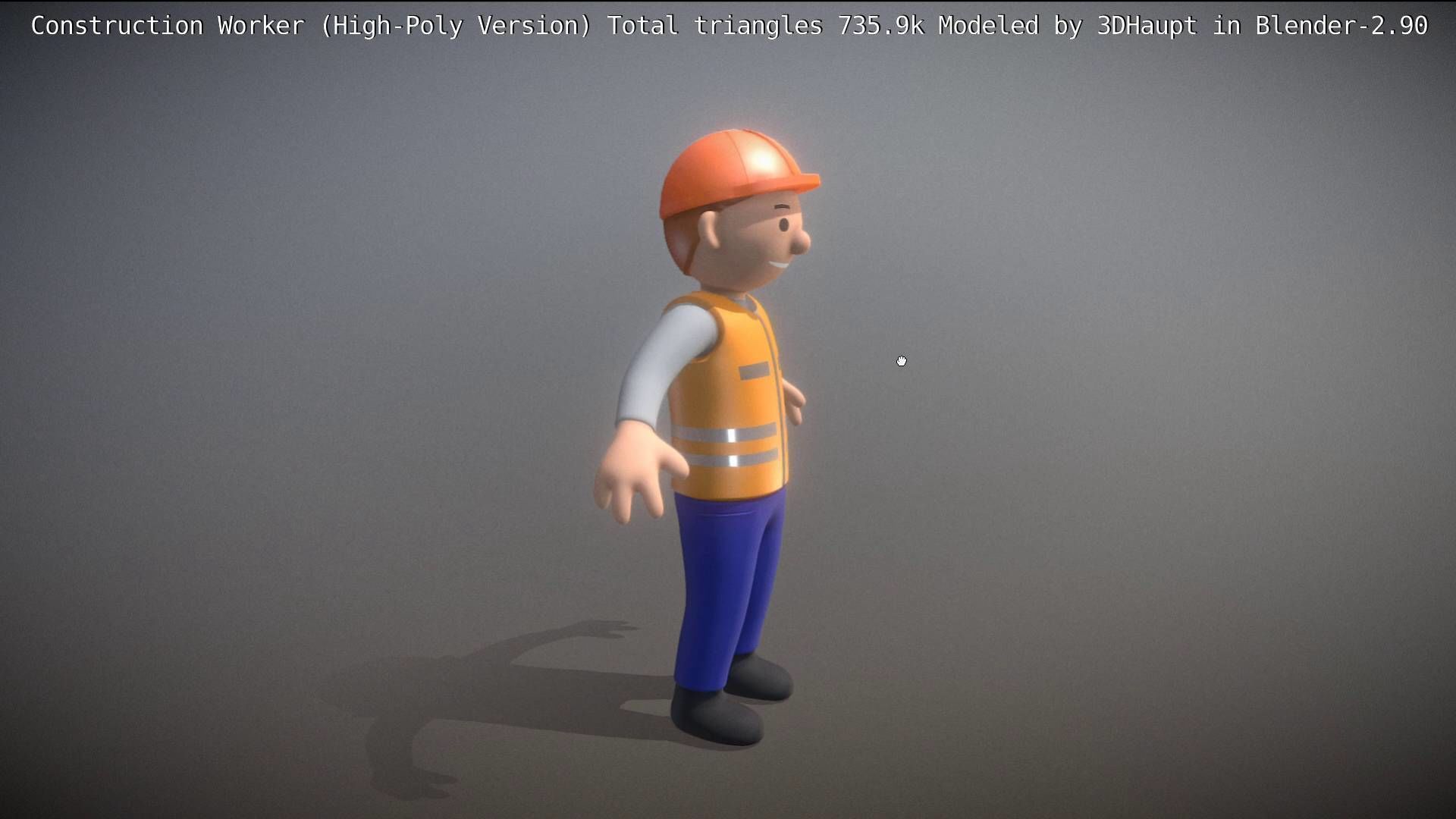 Cartoonish Construction Worker High-Poly Version Not Rigged 3D model_7