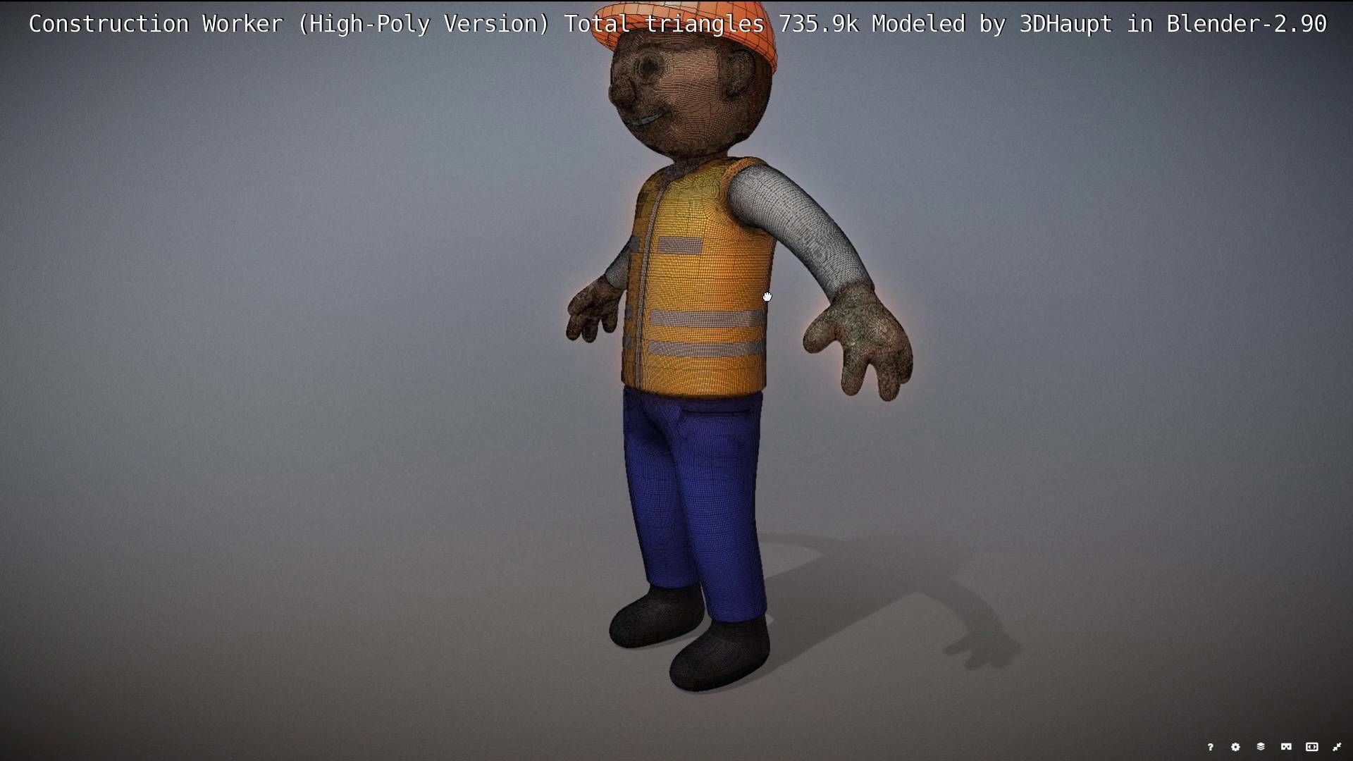 Cartoonish Construction Worker High-Poly Version Not Rigged 3D model_58