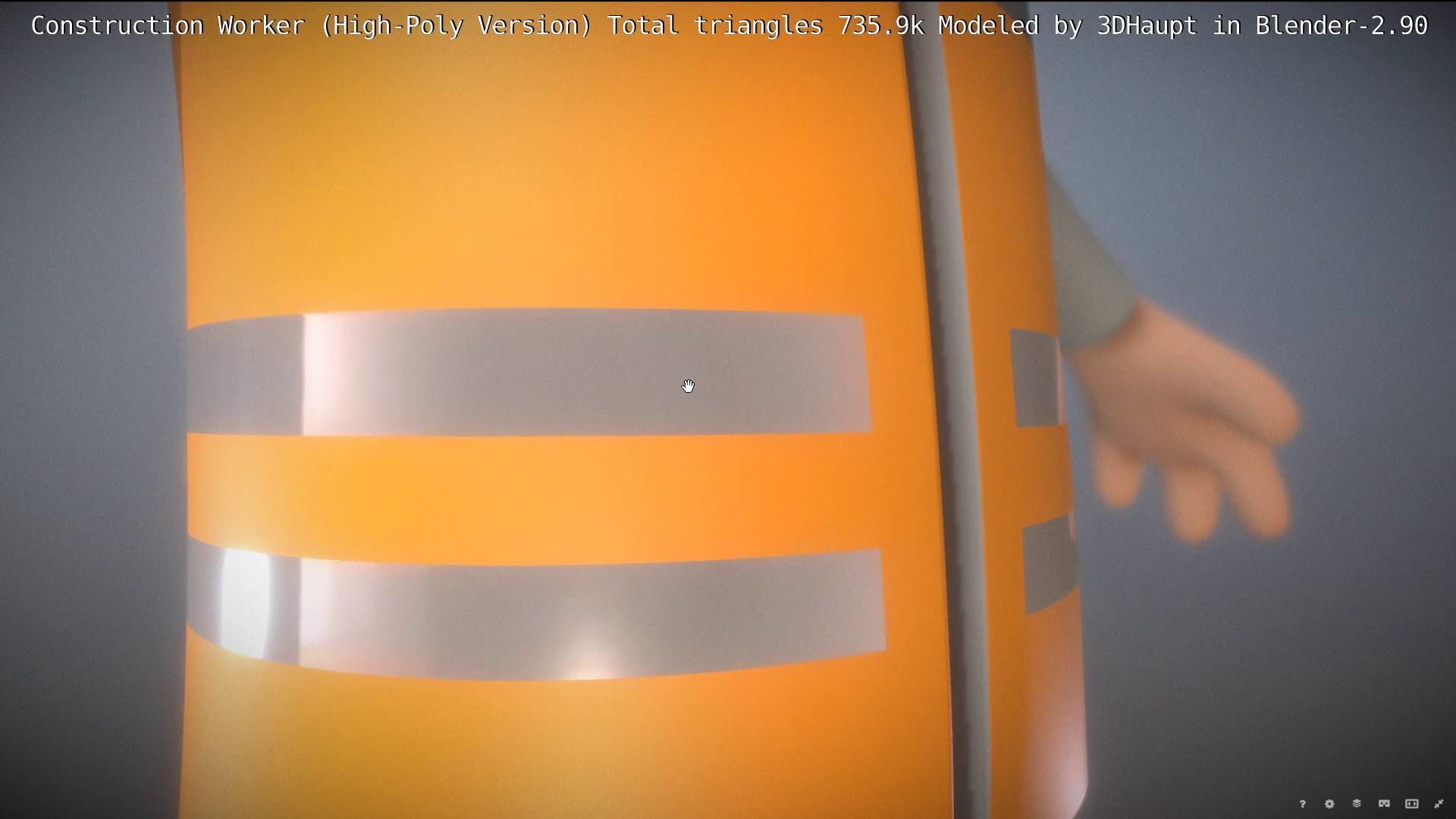 Cartoonish Construction Worker High-Poly Version Not Rigged 3D model_36