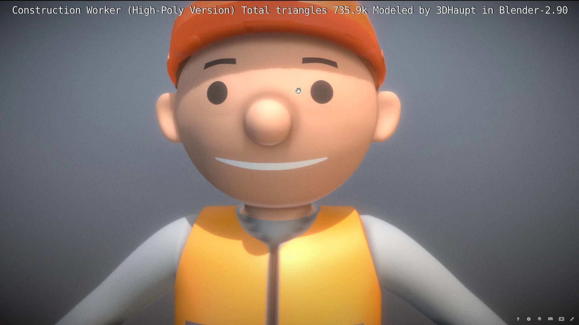 Cartoonish Construction Worker High-Poly Version Not Rigged 3D model_77