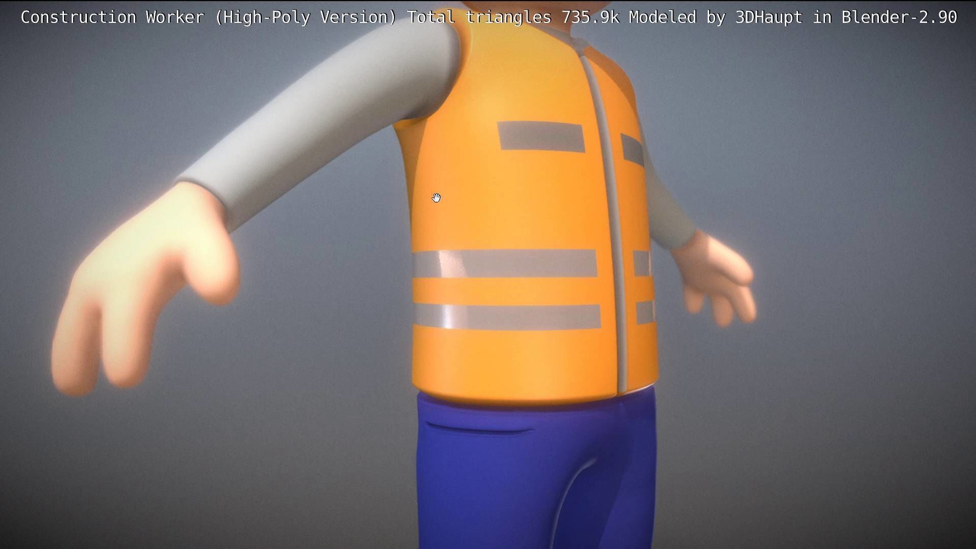 Cartoonish Construction Worker High-Poly Version Not Rigged 3D model_72