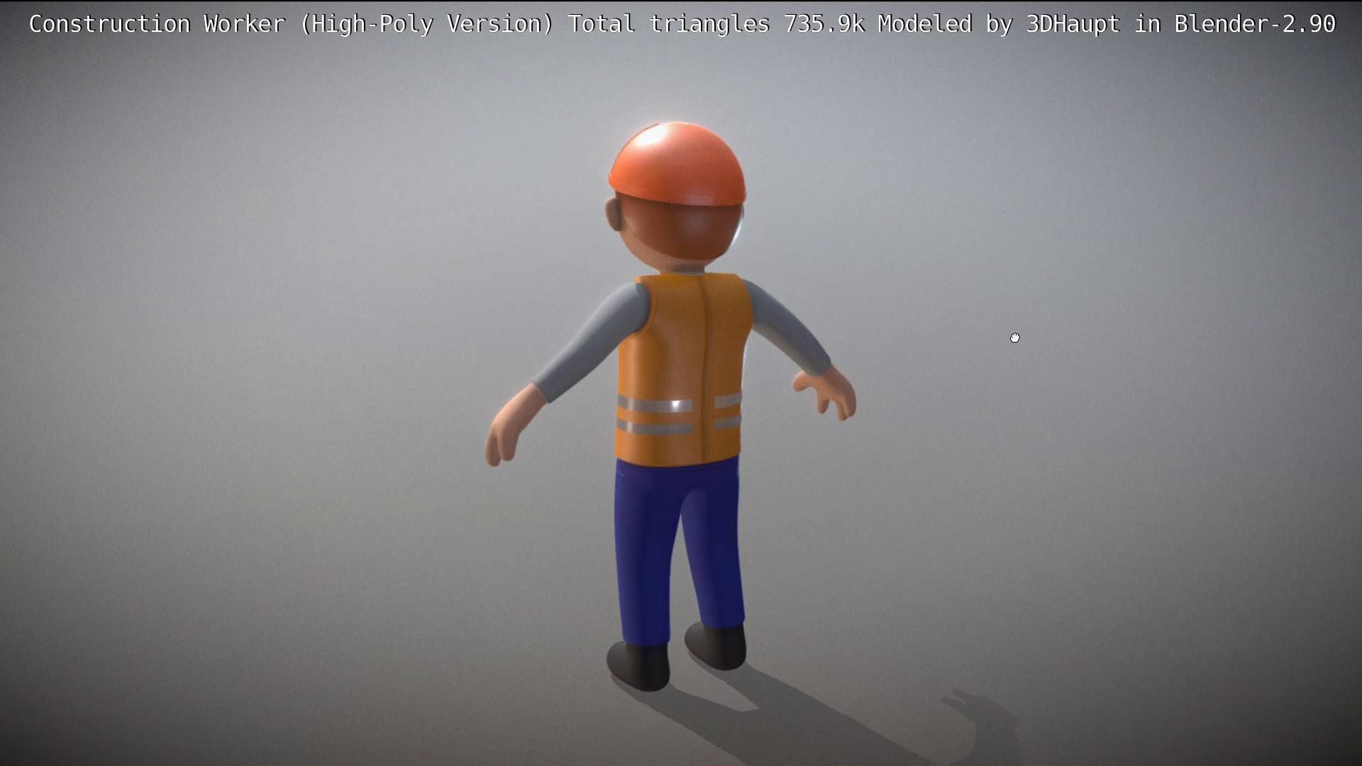 Cartoonish Construction Worker High-Poly Version Not Rigged 3D model_11
