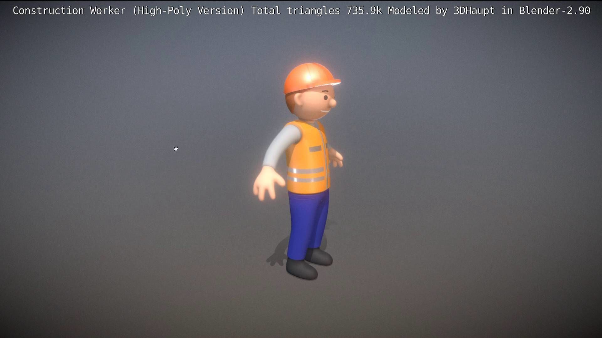 Cartoonish Construction Worker High-Poly Version Not Rigged 3D model_48