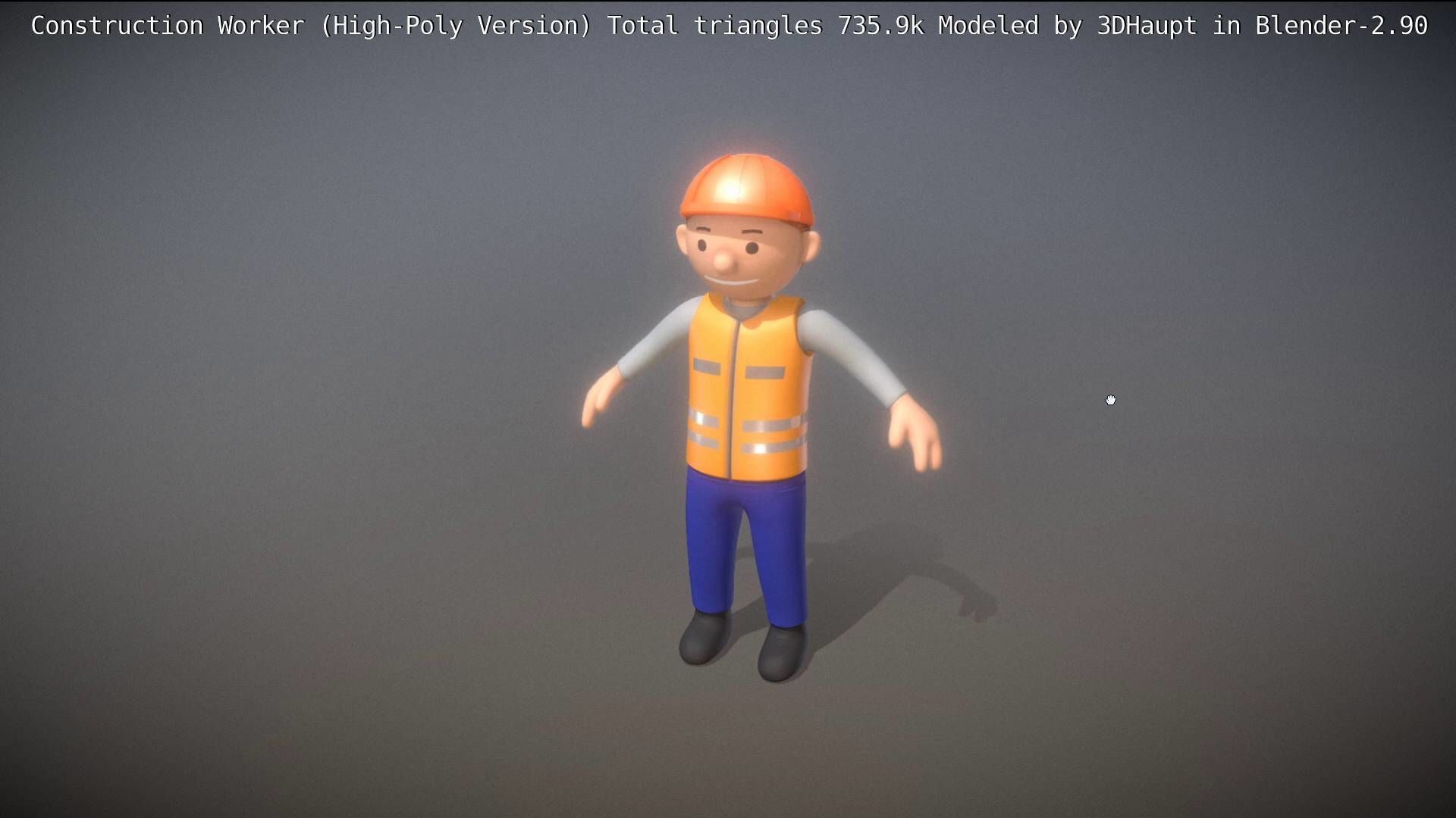 Cartoonish Construction Worker High-Poly Version Not Rigged 3D model_45