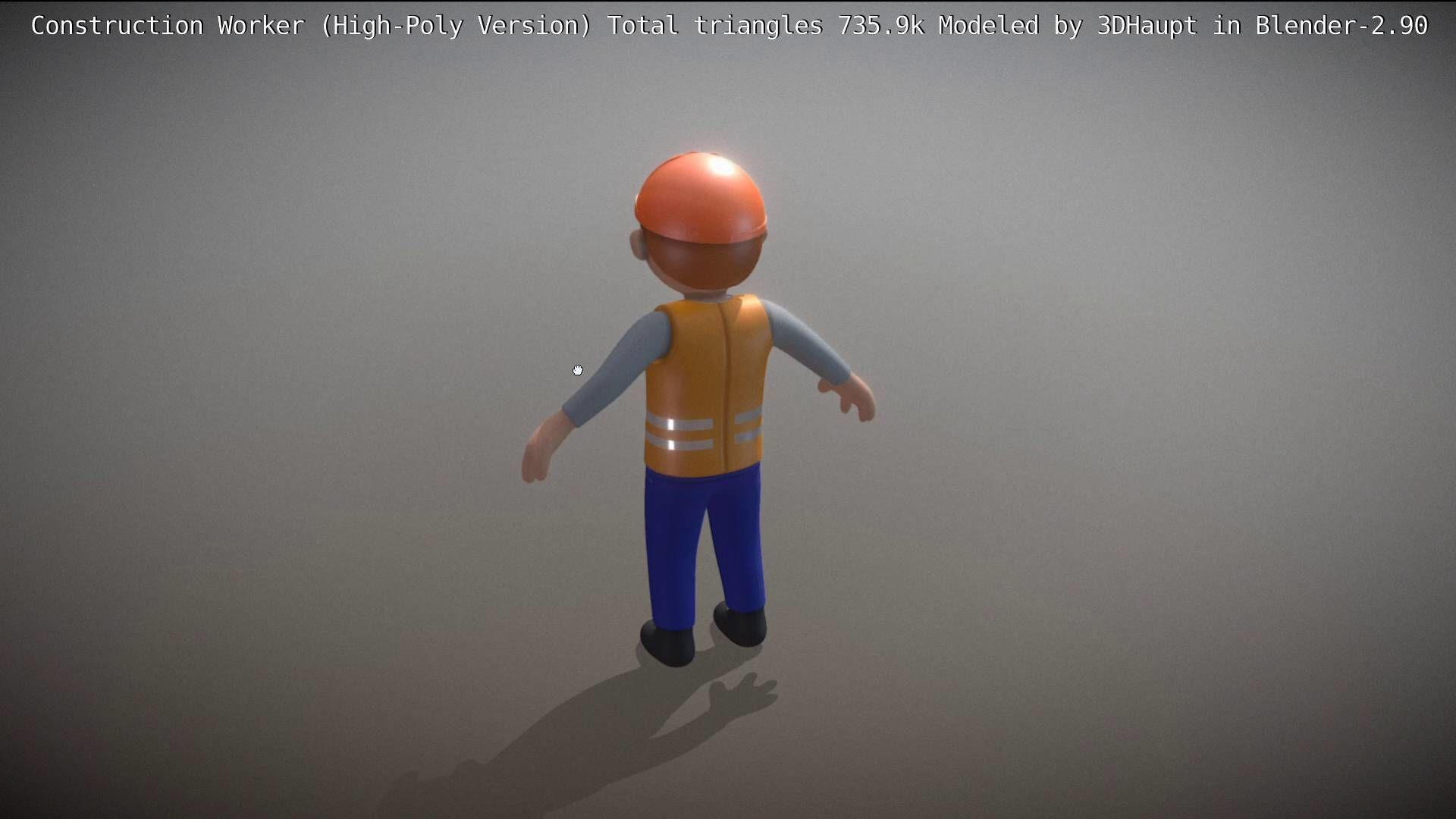 Cartoonish Construction Worker High-Poly Version Not Rigged 3D model_74