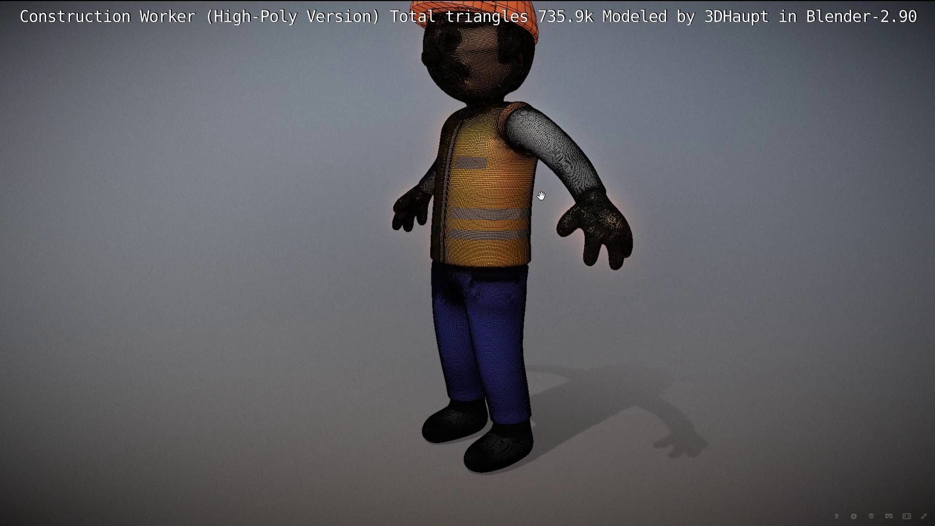 Cartoonish Construction Worker High-Poly Version Not Rigged 3D model_71