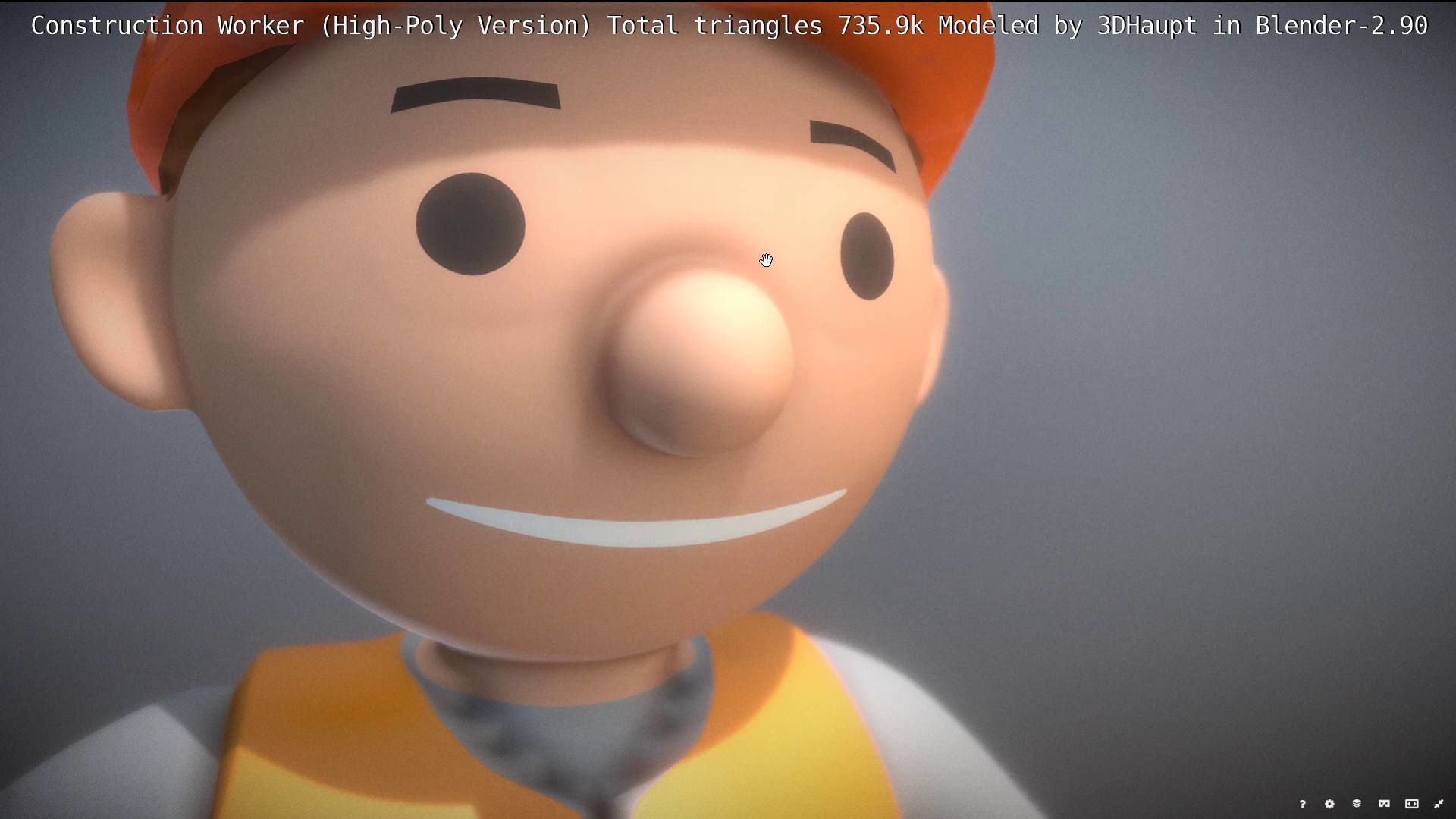 Cartoonish Construction Worker High-Poly Version Not Rigged 3D model_53