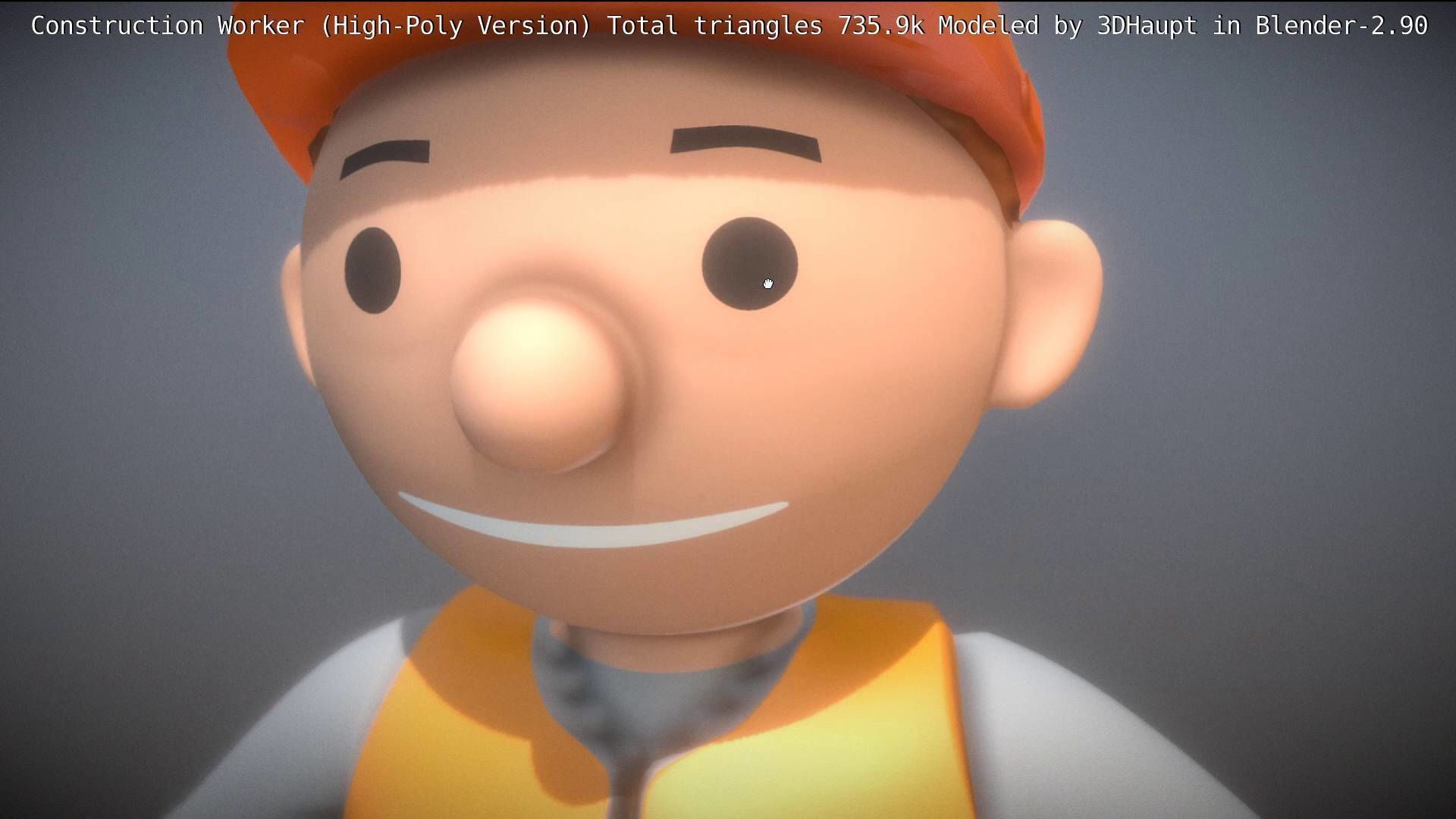 Cartoonish Construction Worker High-Poly Version Not Rigged 3D model_78