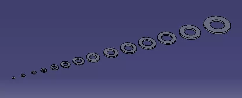 Flat washer SIZED M3 TO M30 3D print model_0