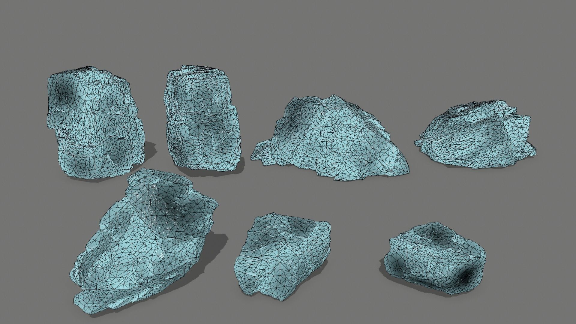 ice rock set  Low-poly 3D model_29