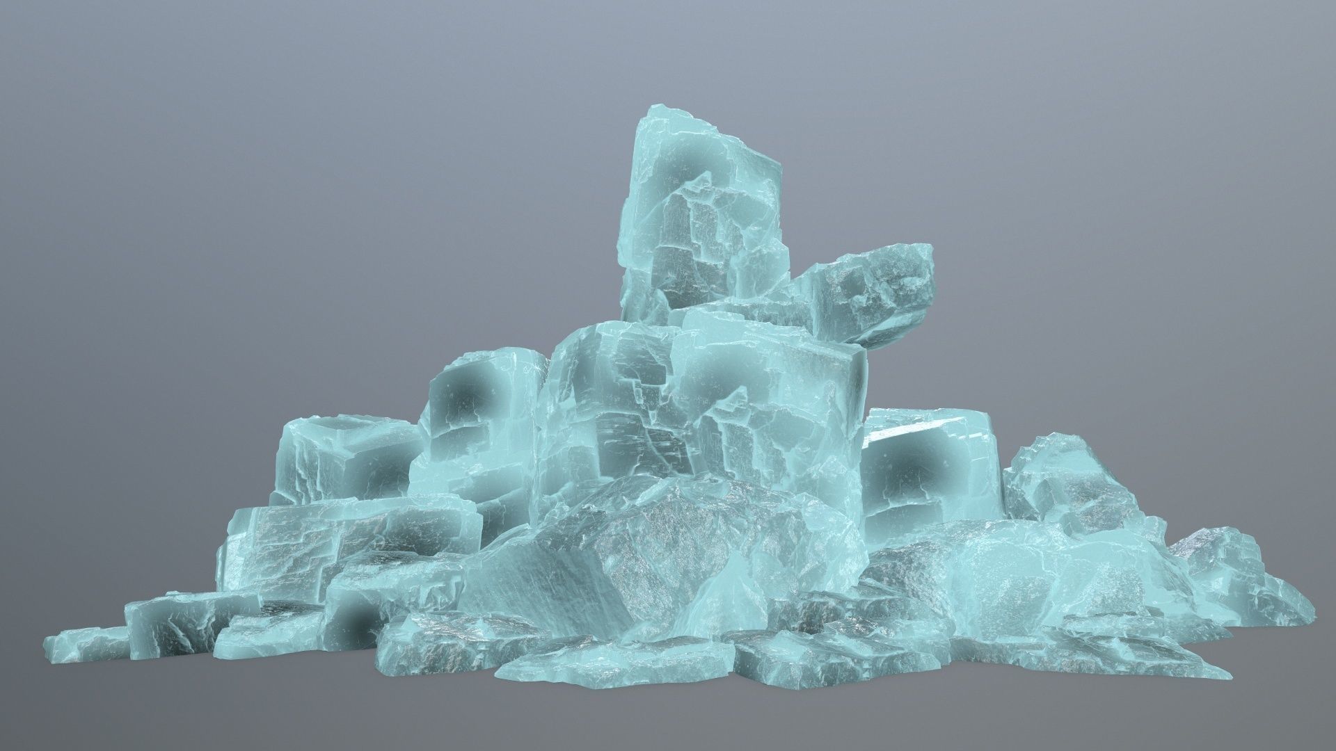 ice rock set  Low-poly 3D model_1
