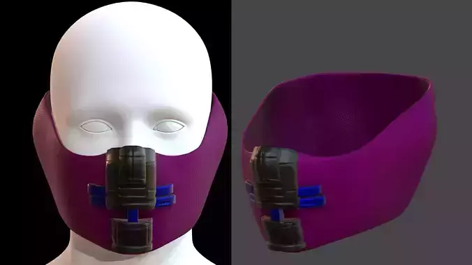 Gas mask helmet 3d model scifi Low-poly 