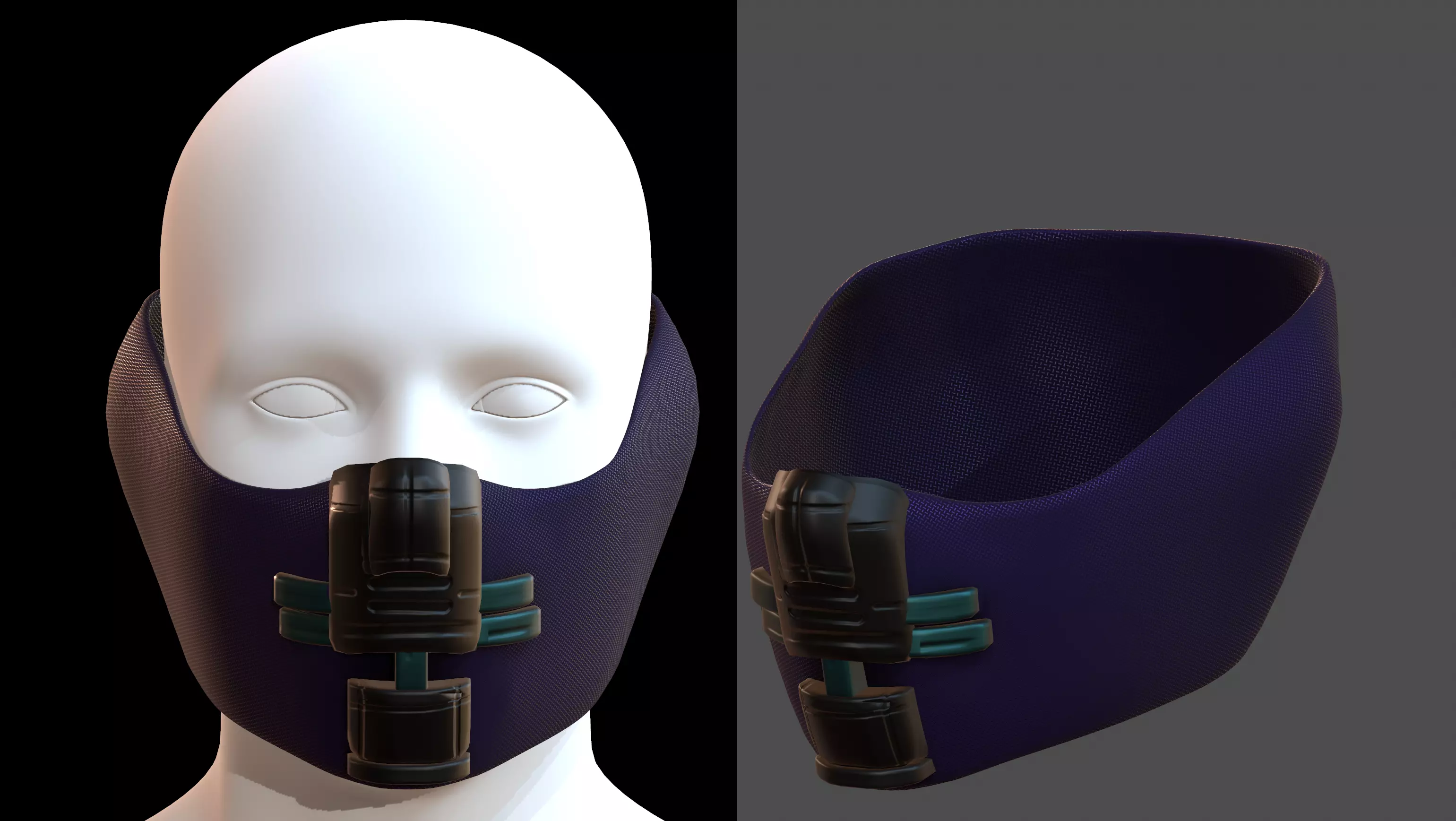 Gas mask helmet 3d model scifi Low-poly Low-poly 3D model_0