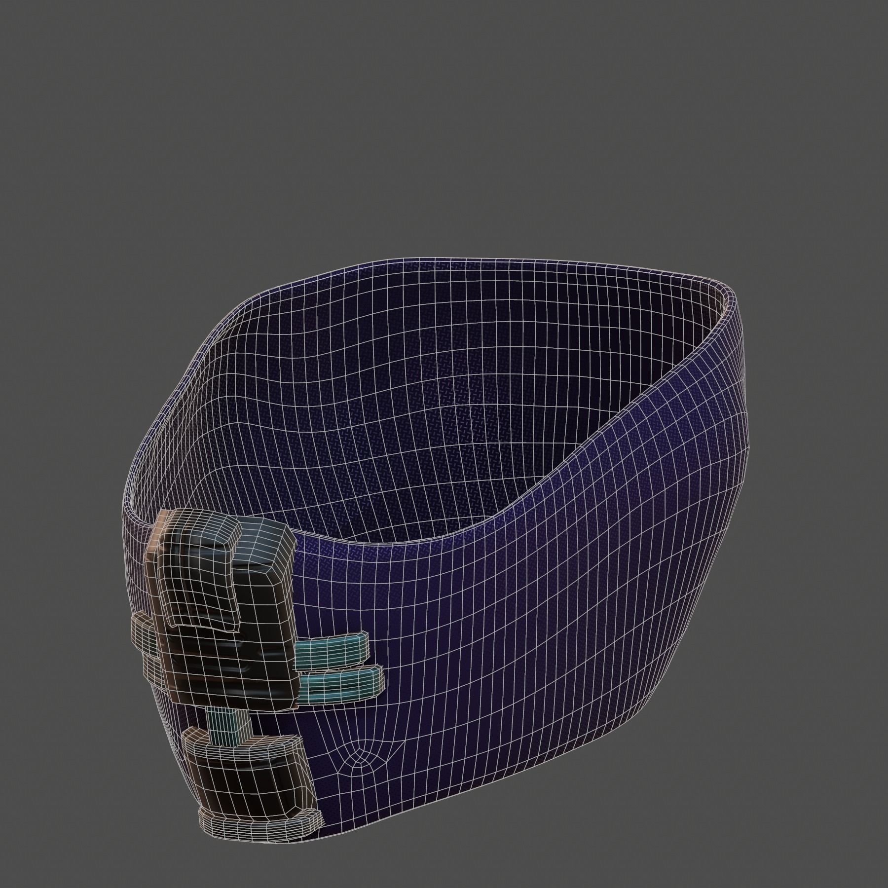 Gas mask helmet 3d model scifi Low-poly Low-poly 3D model_5