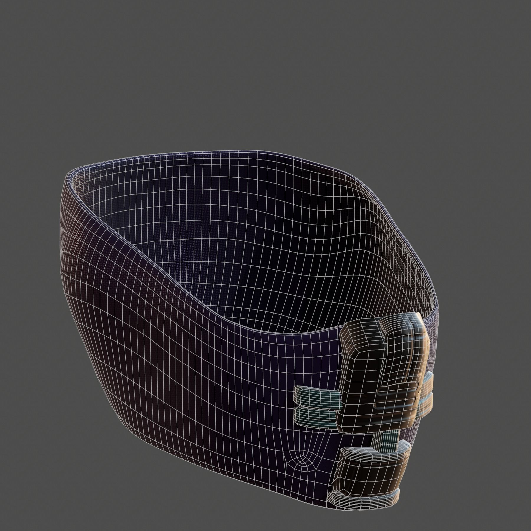 Gas mask helmet 3d model scifi Low-poly Low-poly 3D model_6
