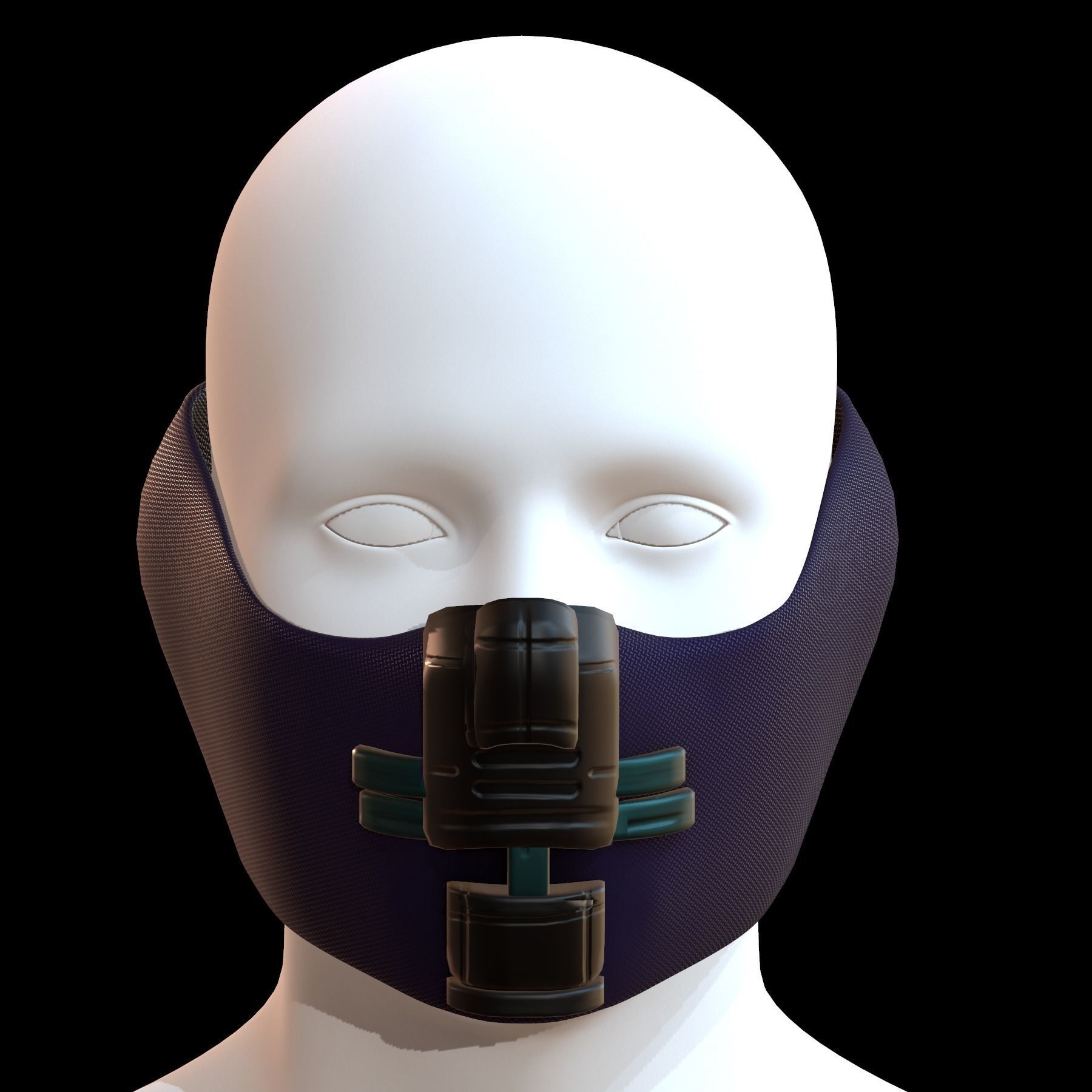 Gas mask helmet 3d model scifi Low-poly Low-poly 3D model_1