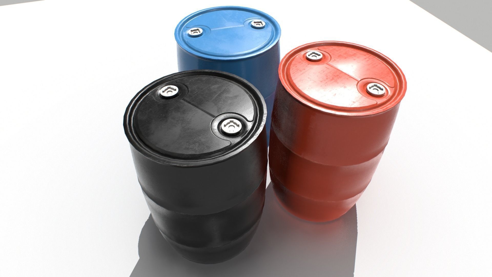 Plastic Barrel 1 Low-poly 3D model_2