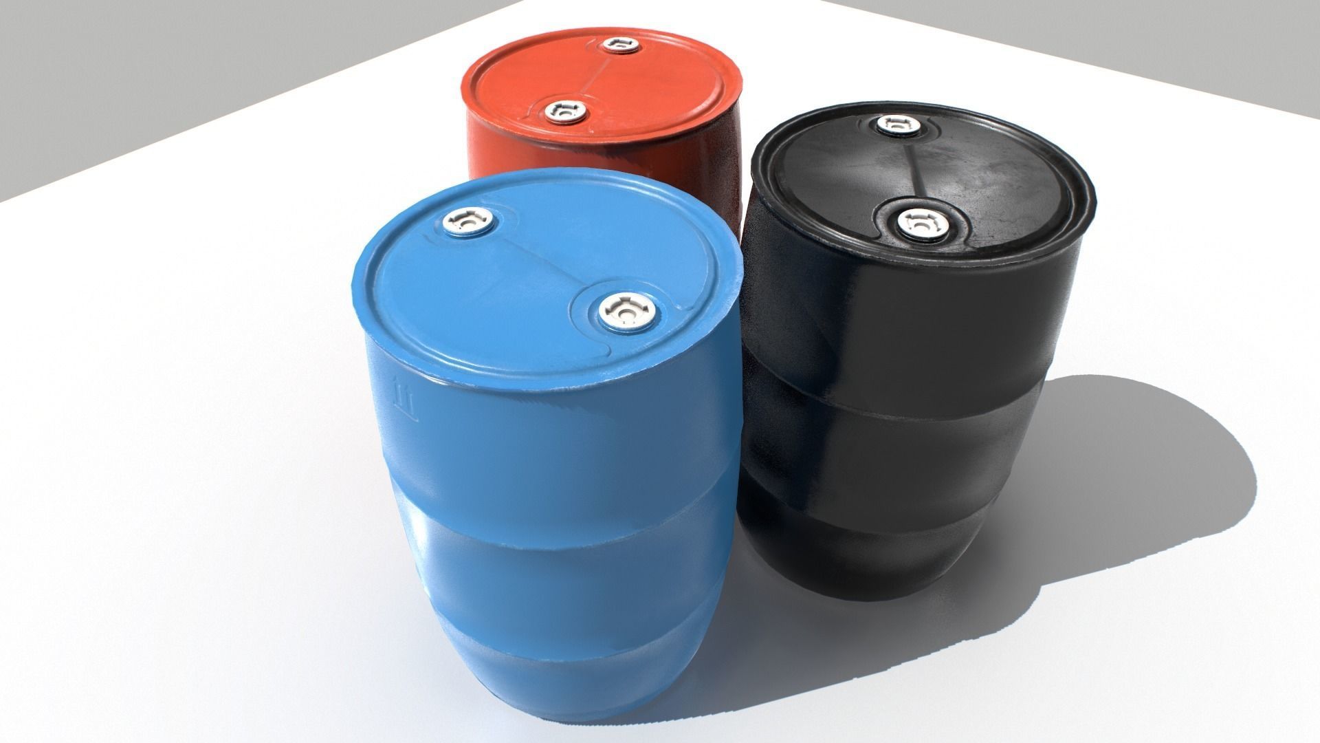 Plastic Barrel 1 Low-poly 3D model_1