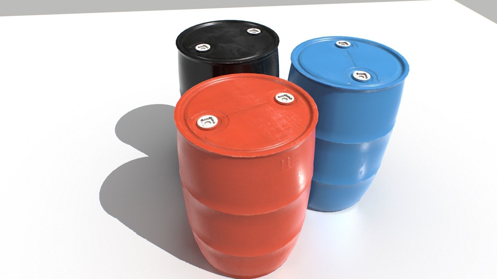Plastic Barrel 1 Low-poly 3D model_3