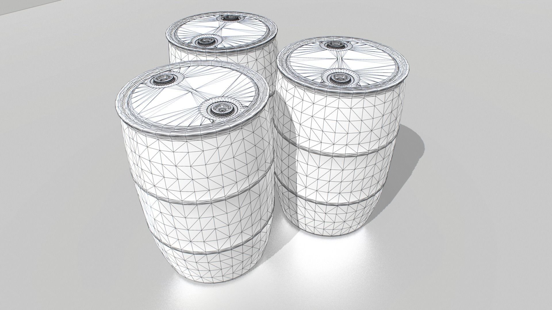 Plastic Barrel 1 Low-poly 3D model_5