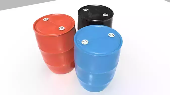Plastic Barrel 1 Low-poly 3D model