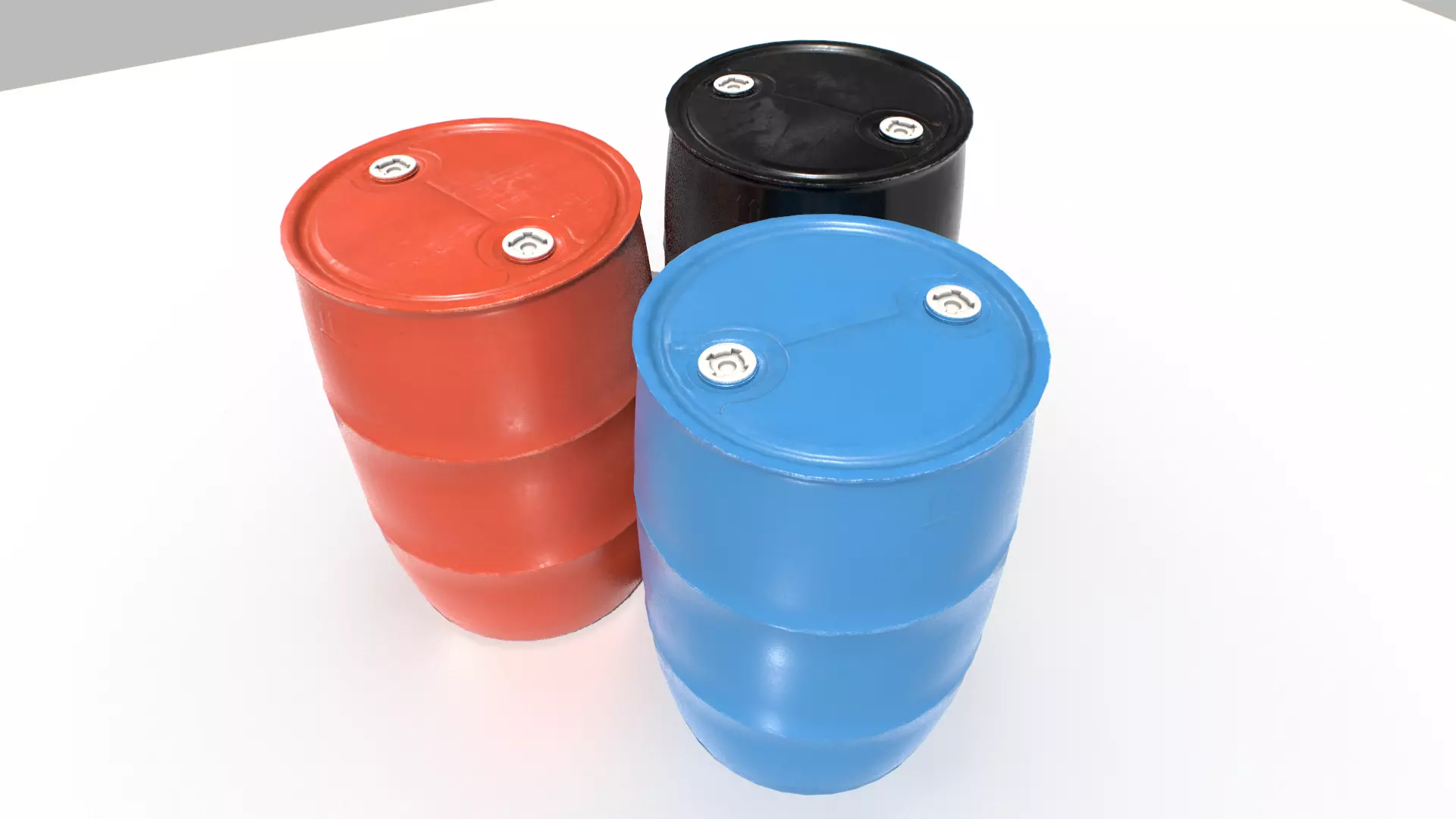 Plastic Barrel 1 Low-poly 3D model_0