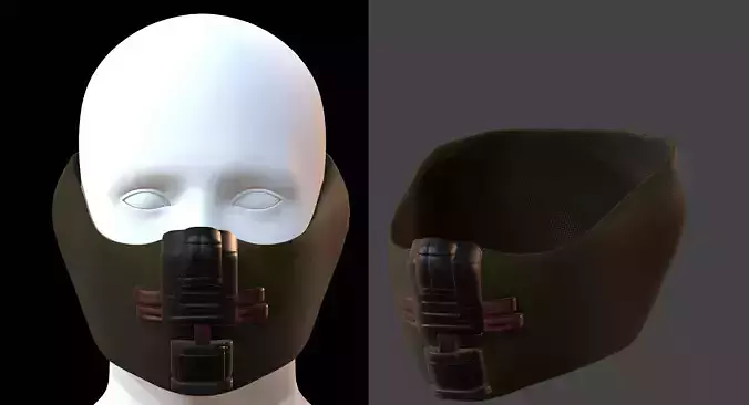 Gas mask helmet 3d model scifi Low-poly 
