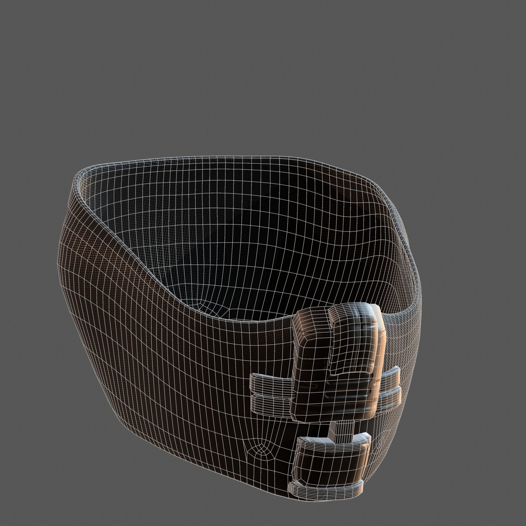 Gas mask helmet 3d model scifi Low-poly Low-poly 3D model_5