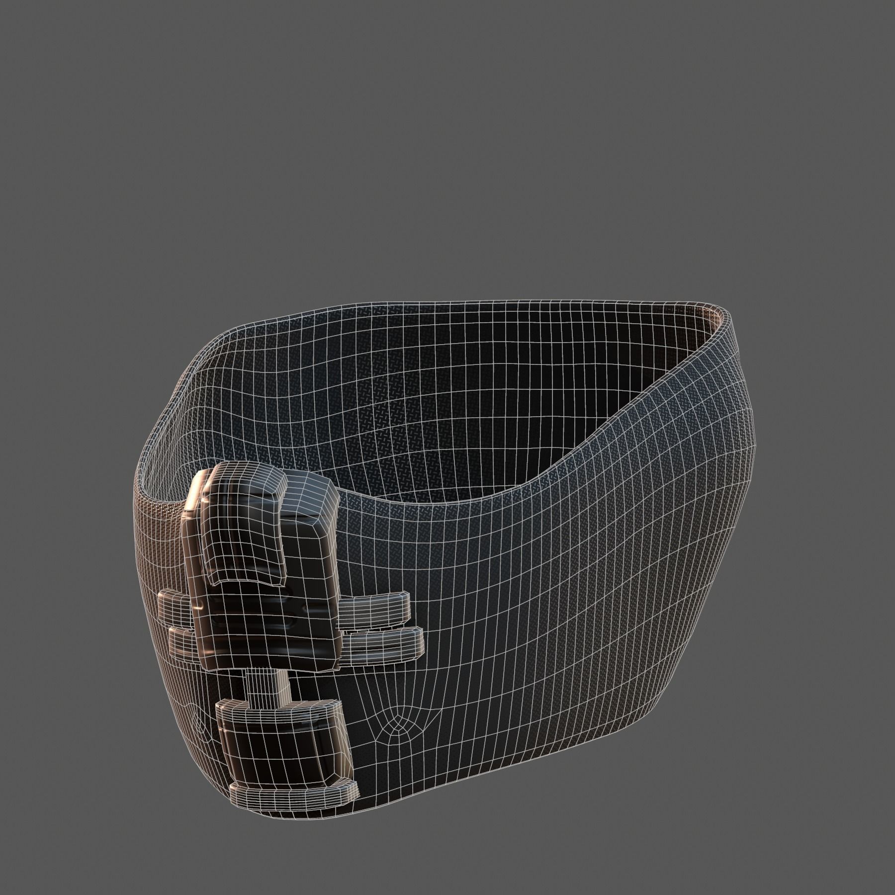 Gas mask helmet 3d model scifi Low-poly Low-poly 3D model_4