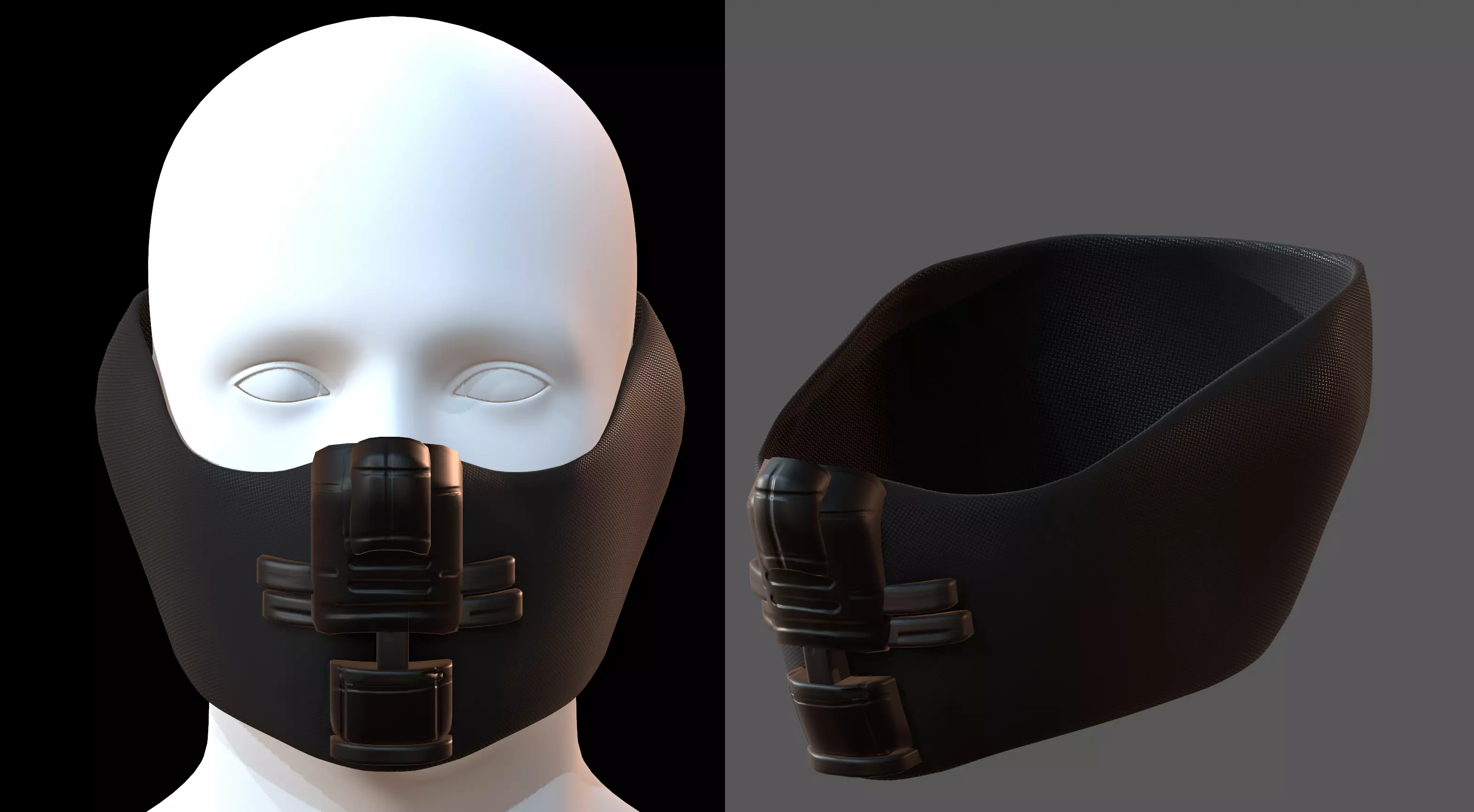 Gas mask helmet 3d model scifi Low-poly Low-poly 3D model_0