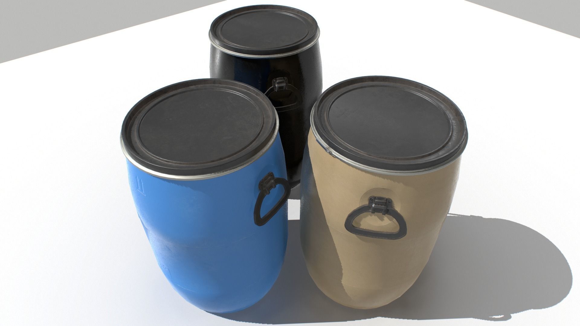 Plastic Barrel 2 Low-poly 3D model_1