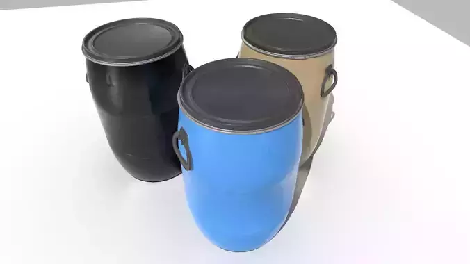 Plastic Barrel 2 Low-poly 3D model