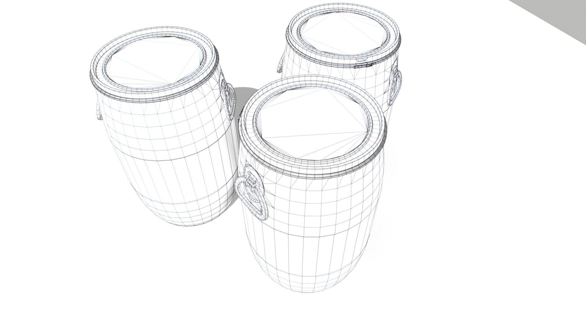 Plastic Barrel 2 Low-poly 3D model_5