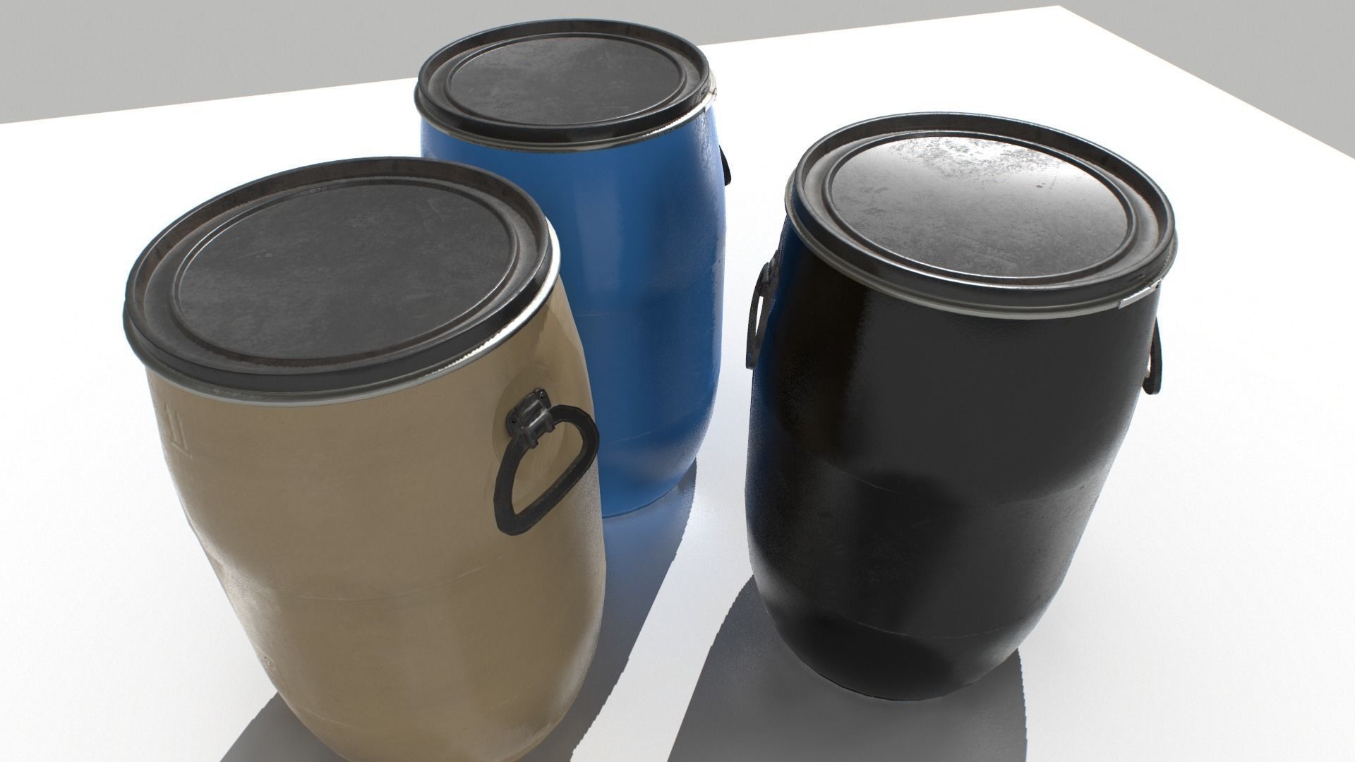 Plastic Barrel 2 Low-poly 3D model_2
