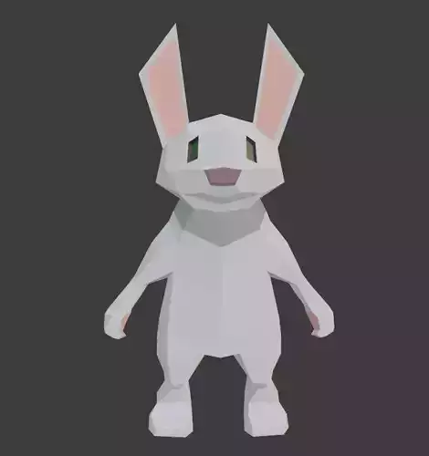 Low Poly Bunny with eyes