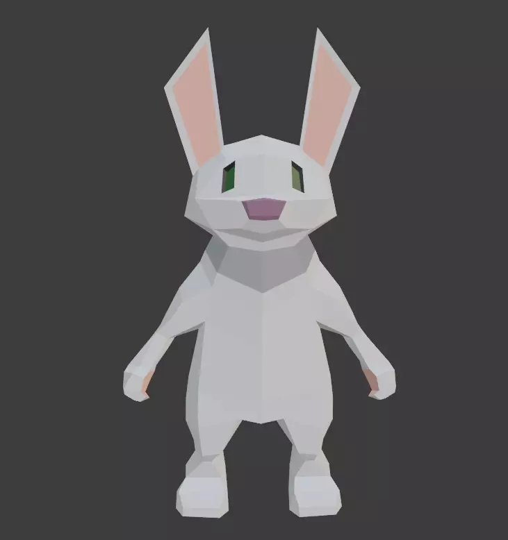 Low Poly Bunny with eyes Low-poly 3D model