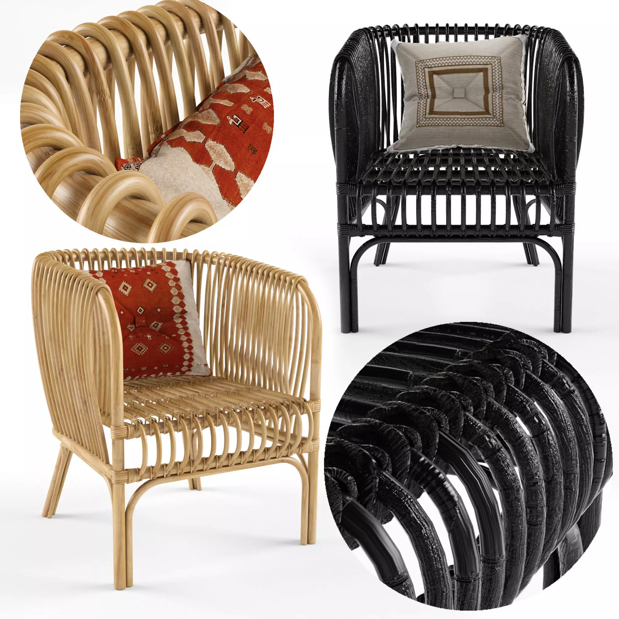Isabella Rattan Barrel Arm Chair Opalhouse 3D model