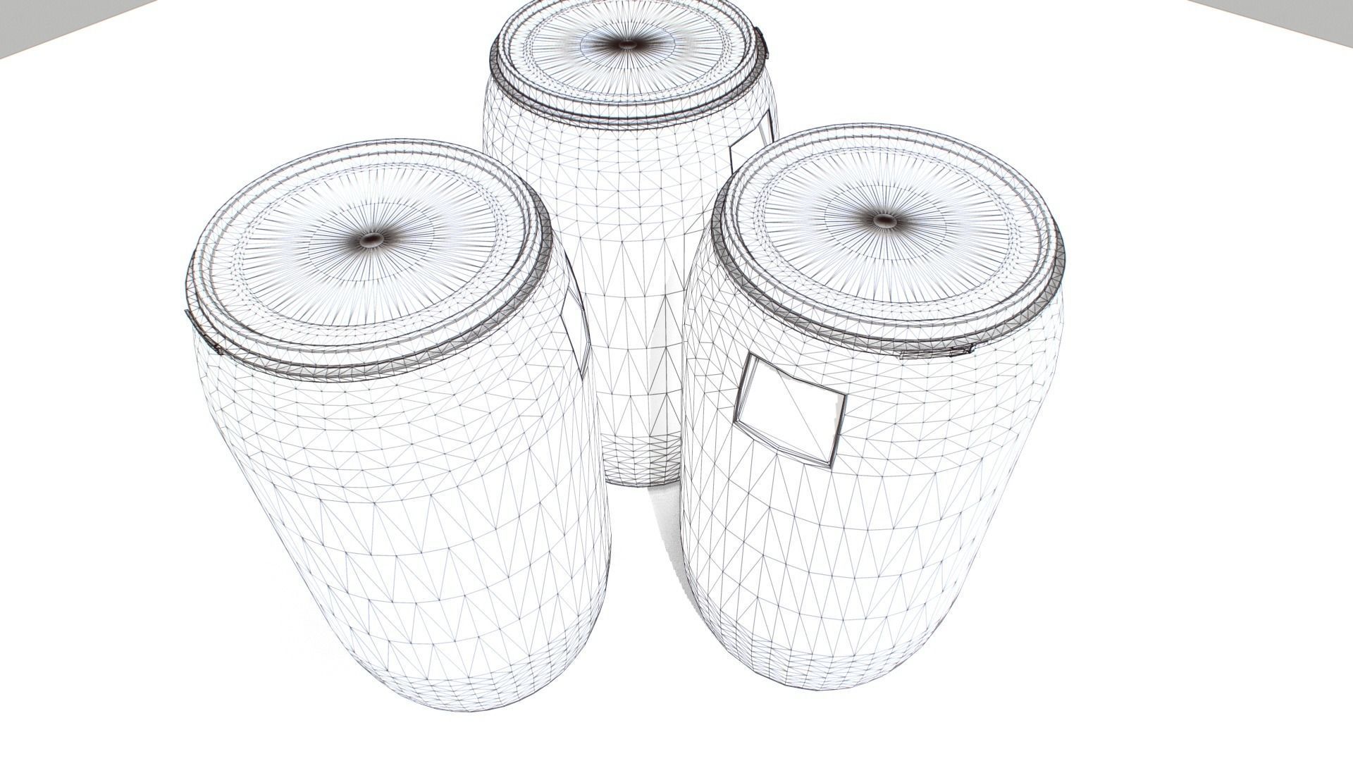 Plastic Barrel 3 Low-poly 3D model_5